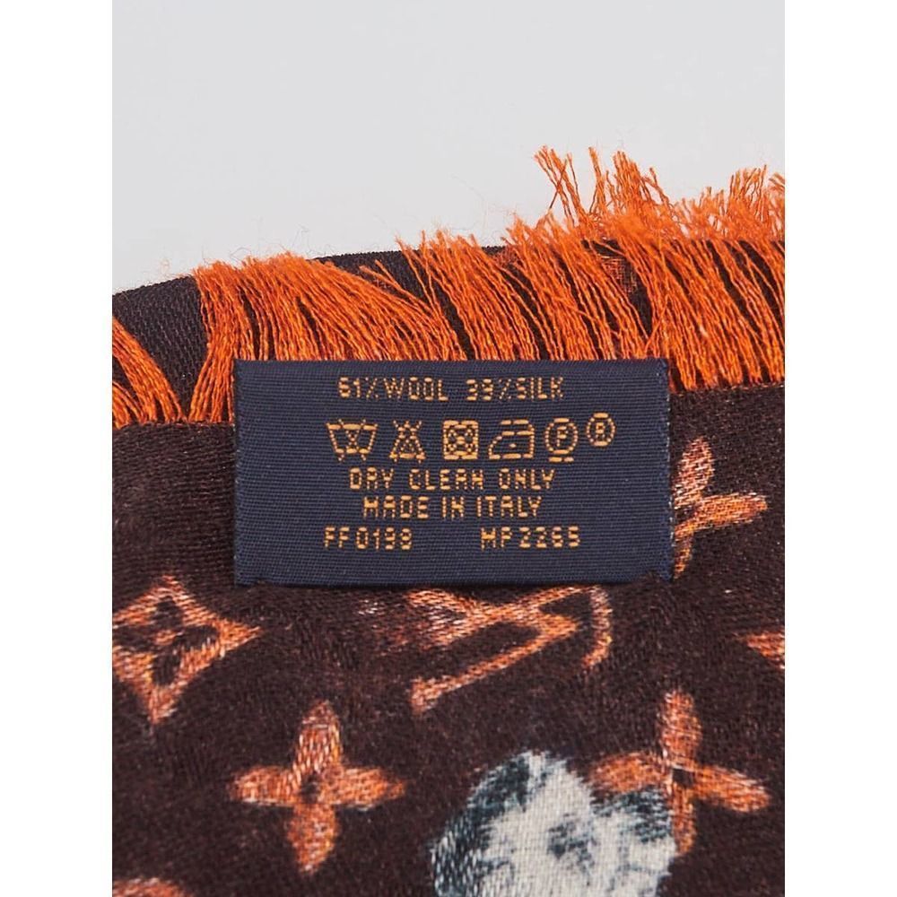 LOUIS VUITTON x Grace Coddington Catogram Silk Scarf Monogram Shawl Cat LV Scarf - Picture 7 of 10